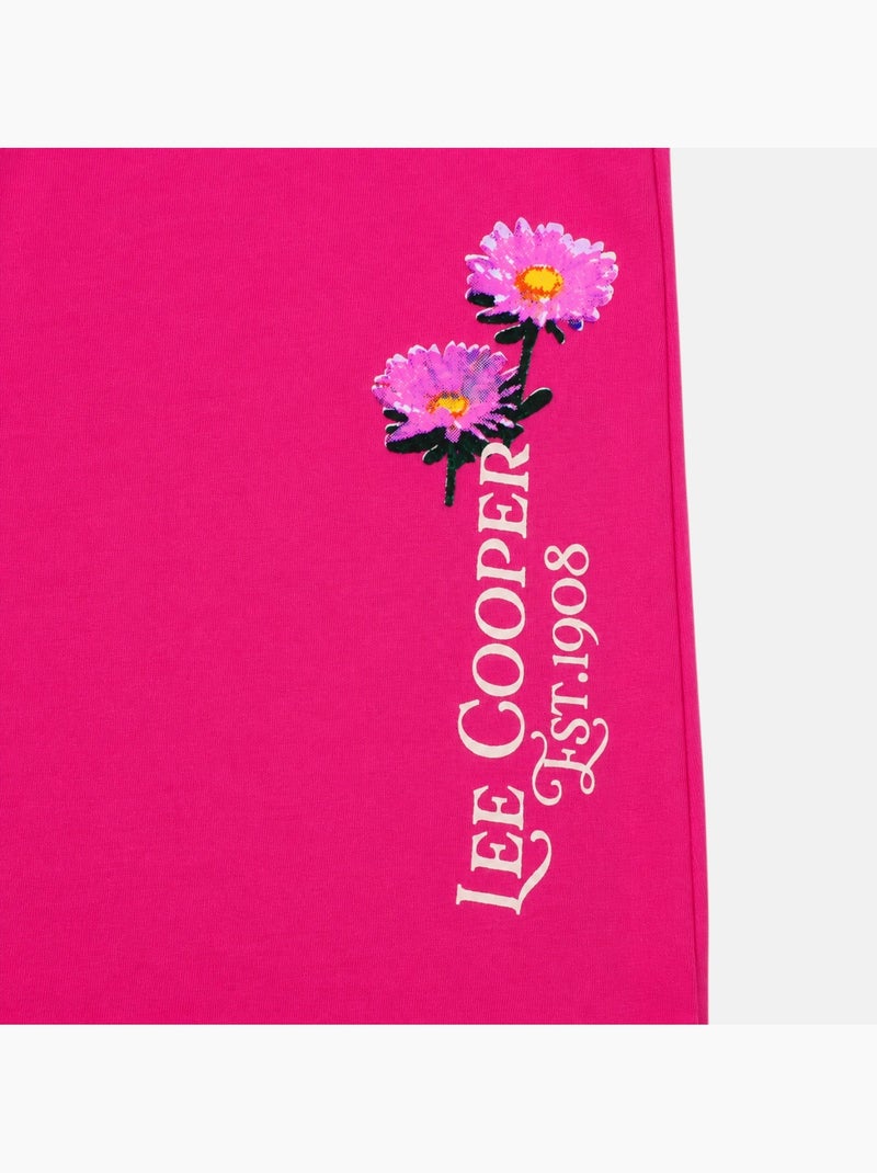 Lee cooper - pyjama imprimé fleurs, col rond et manches longues Rose fushia - Kiabi