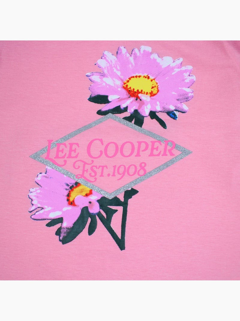 Lee cooper - pyjama imprimé fleurs, col rond et manches longues Rose fushia - Kiabi