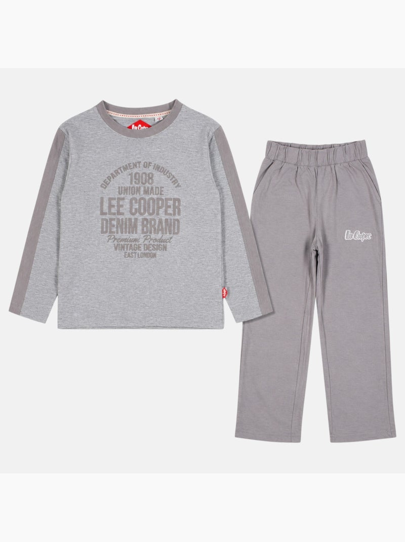 Lee cooper - pyjama imprimé manches longues, col rond Gris - Kiabi
