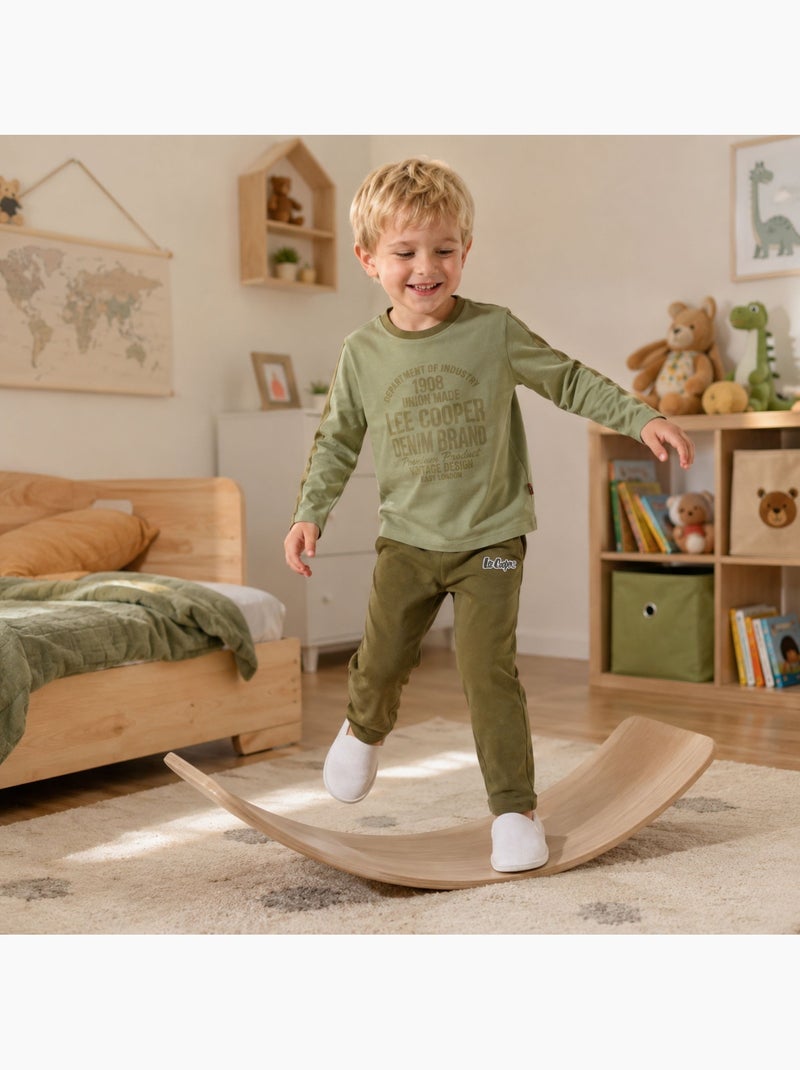 Lee cooper - pyjama imprimé manches longues, col rond Kaki - Kiabi