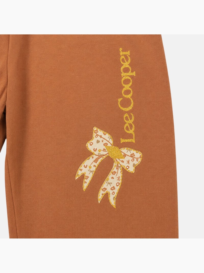 Lee cooper - pyjama imprimé nœuds, col rond et manches longues Beige - Kiabi
