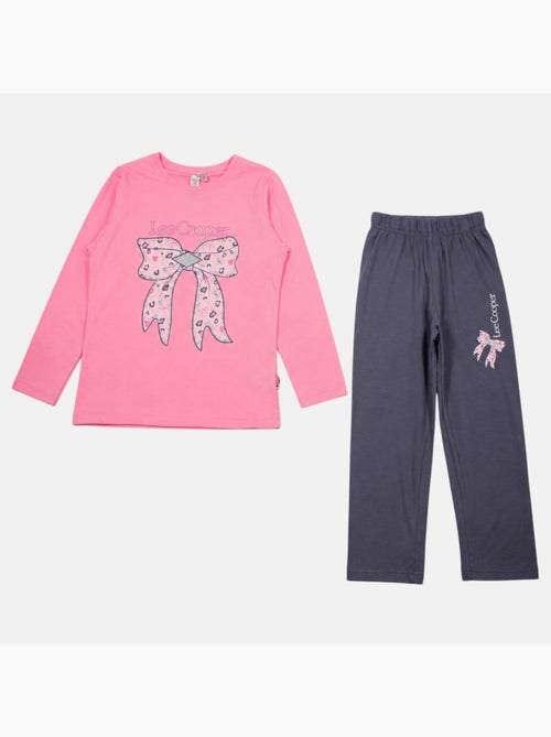 Lee cooper - pyjama imprimé nœuds, col rond et manches longues - Kiabi