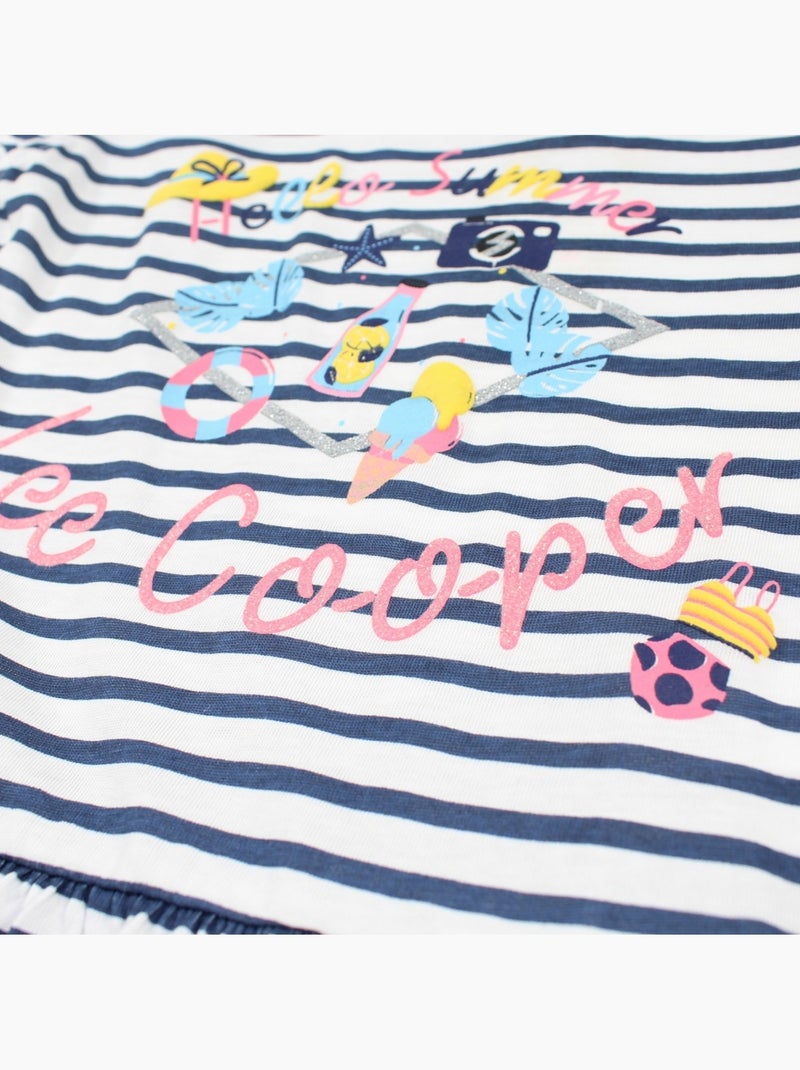 Lee cooper - robe rayée à épaules dénudées imprimée, coupe décontractée, col rond et sans manches Bleu marine - Kiabi