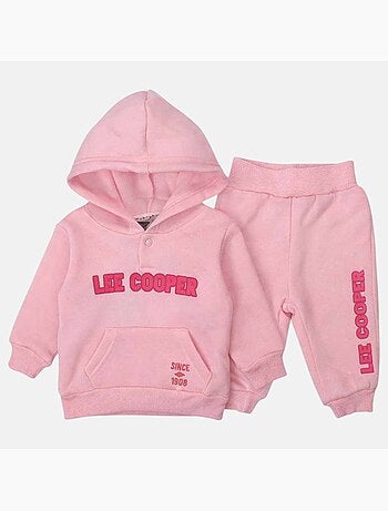 Lee Cooper - Set baby meisje hoodie en joggingbroek met gewatteerde jas