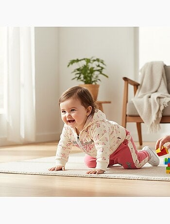 Lee Cooper - Set baby meisje jas met capuchon en joggingbroek