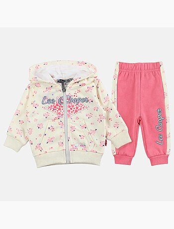 Lee Cooper - Set baby meisje jas met capuchon en joggingbroek