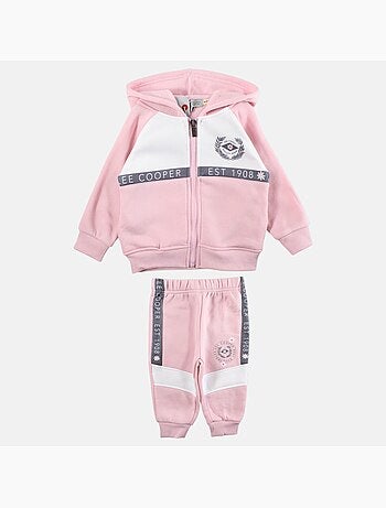 Lee Cooper - Set baby meisje jas met capuchon en joggingbroek