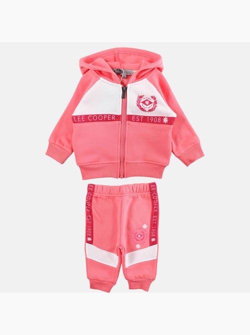Lee Cooper - Set baby meisje jas met capuchon en joggingbroek - Kiabi