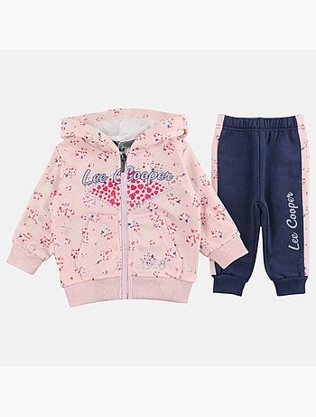 Lee Cooper - Set baby meisje jas met capuchon en joggingbroek