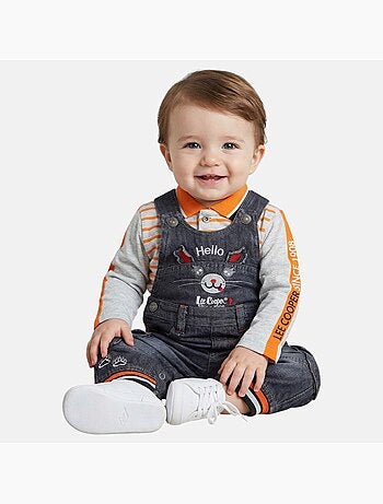 Lee Cooper - Set baby polo lange mouwen met tuinbroek