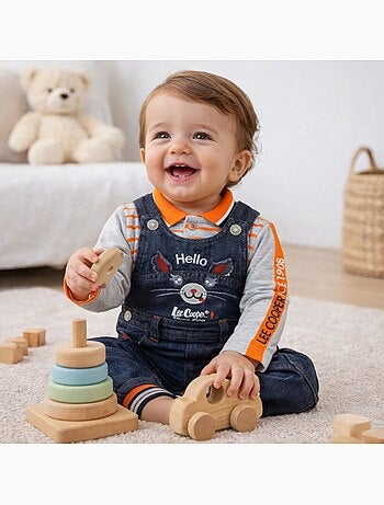 Lee Cooper - Set baby polo lange mouwen met tuinbroek