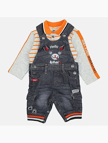 Lee Cooper - Set baby polo lange mouwen met tuinbroek