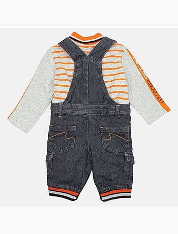Lee Cooper - Set baby polo lange mouwen met tuinbroek