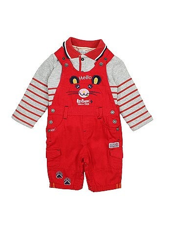 Lee Cooper - Set baby polo lange mouwen met tuinbroek