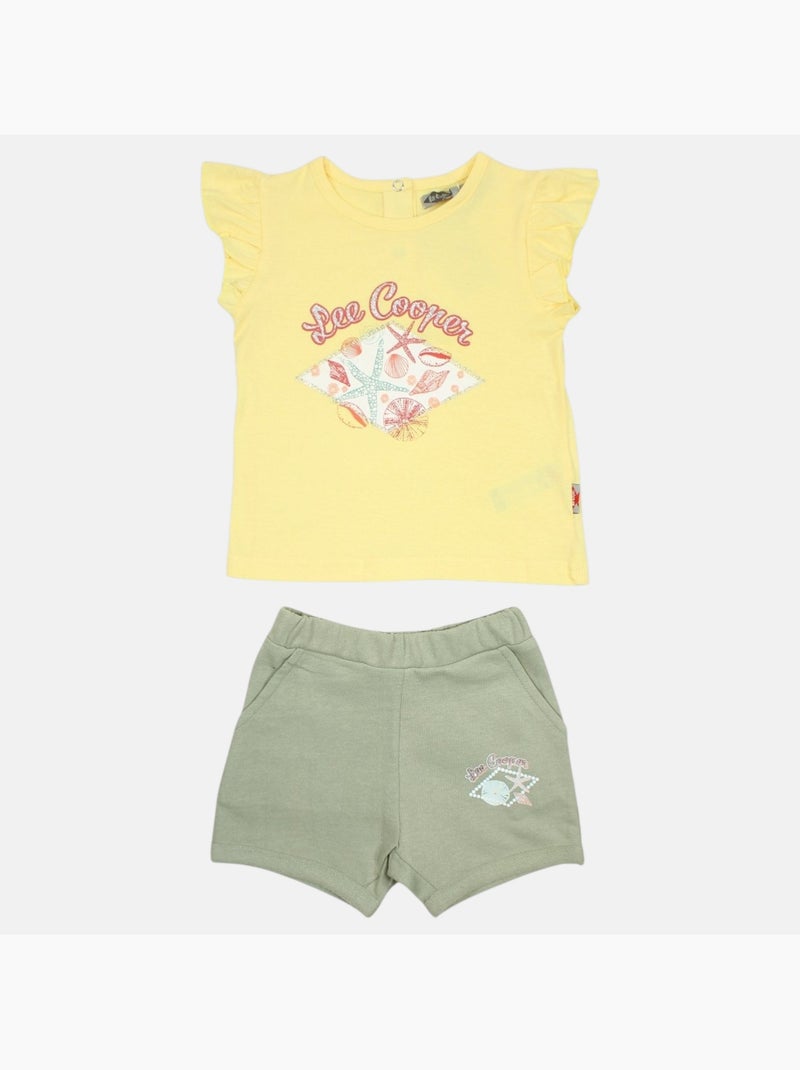 Lee Cooper - Set baby T-shirt en short Geel - Kiabi