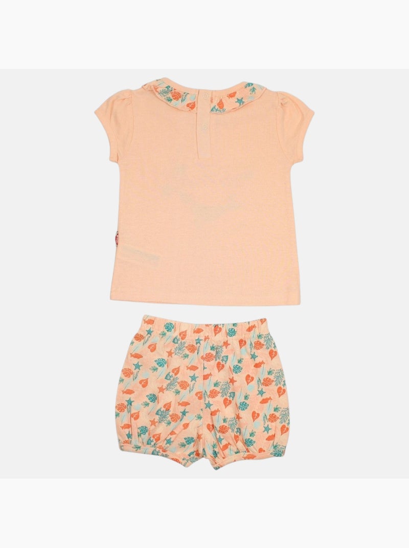 Lee Cooper - Set baby T-shirt en short Koraaloranje - Kiabi
