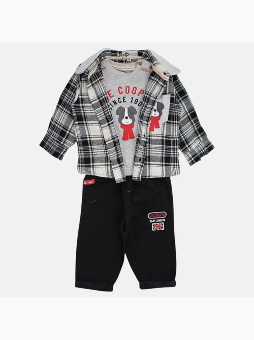 Lee Cooper - Set baby T-shirt lange mouwen met jas en broek - Kiabi