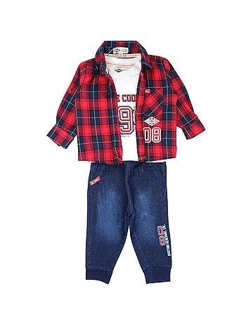 Lee cooper - set baby t-shirt met overhemd en broek