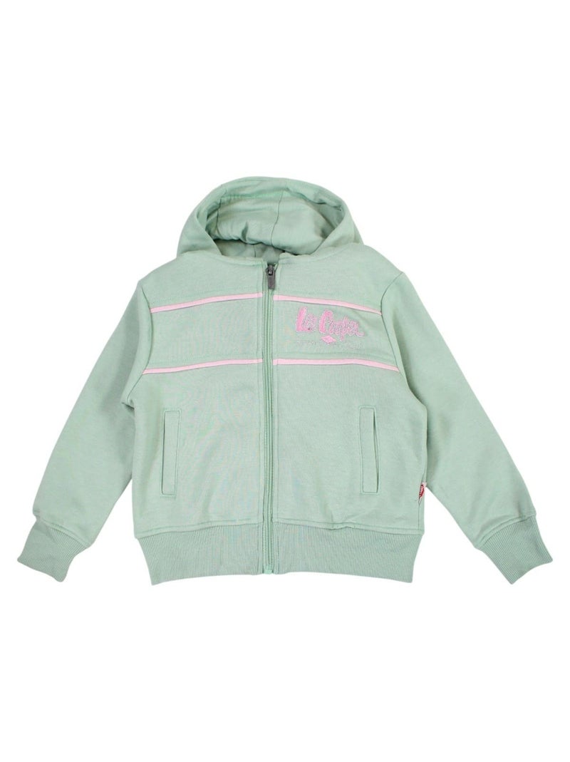 Lee Cooper - Set meisje jas met capuchon en joggingbroek Groen - Kiabi