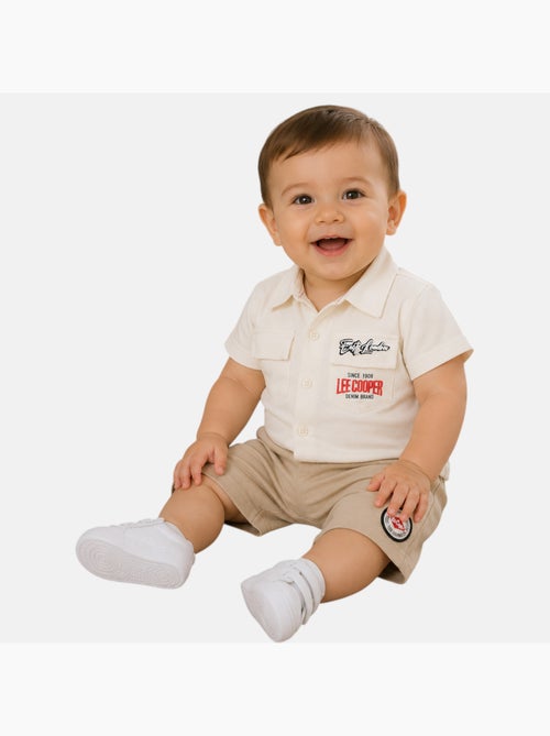 Lee Cooper - Set overhemd en short baby jongen bedrukt - Kiabi