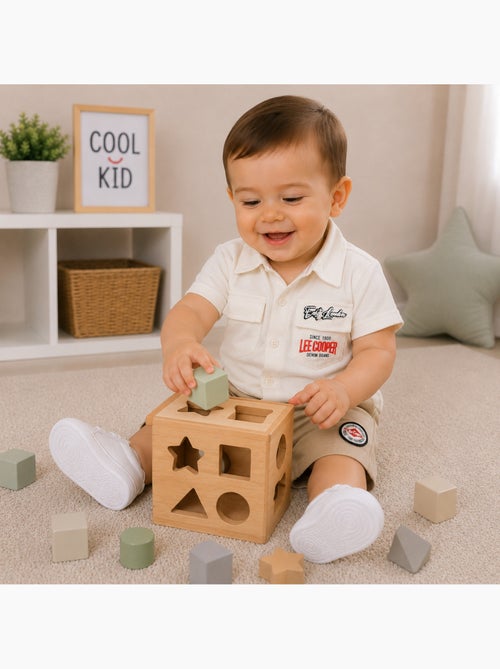 Lee Cooper - Set overhemd en short baby jongen bedrukt - Kiabi