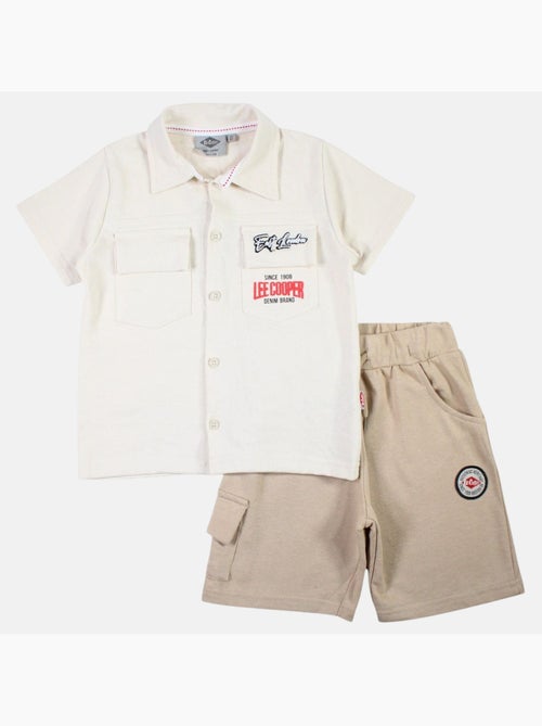 Lee Cooper - Set overhemd en short baby jongen bedrukt - Kiabi