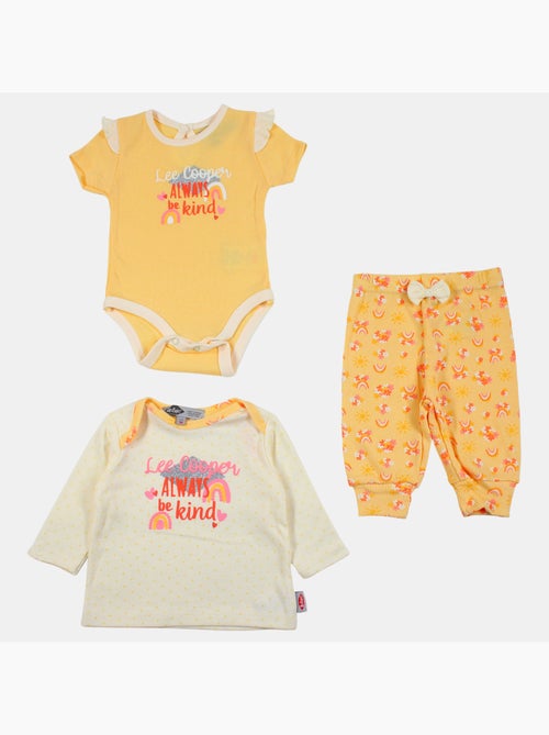 Lee Cooper - Set romper met T-shirt lange mouwen en legging baby - Kiabi