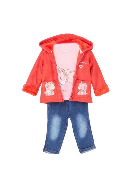 Lee Cooper - Set T-shirt en broek met hoodie vest baby - Kiabi