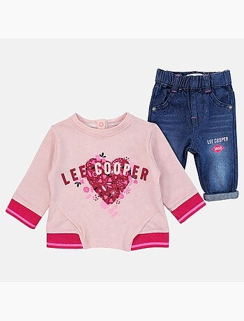 Lee Cooper - Set T-shirt en broek met hoodie vest baby