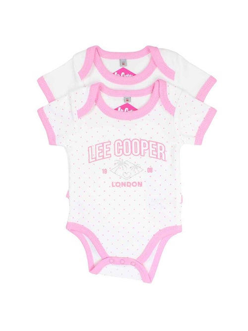 Lee Cooper - Set van 2 baby meisje rompers met stippen - Kiabi