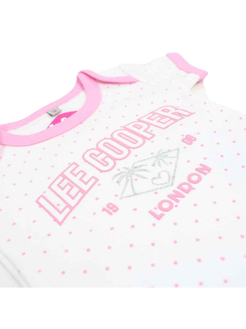 Lee Cooper - Set van 2 baby meisje rompers met stippen Wit - Kiabi