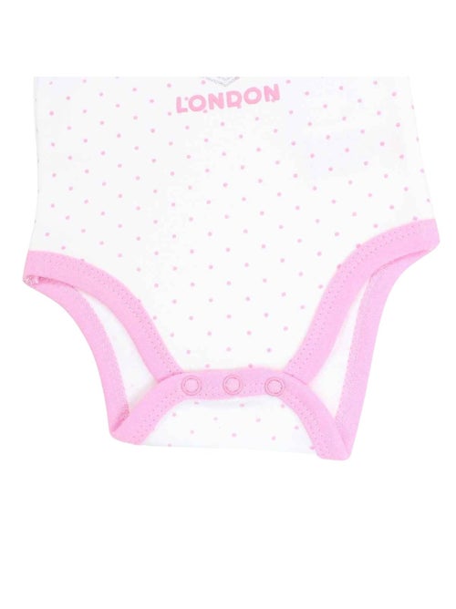 Lee Cooper - Set van 2 baby meisje rompers met stippen - Kiabi
