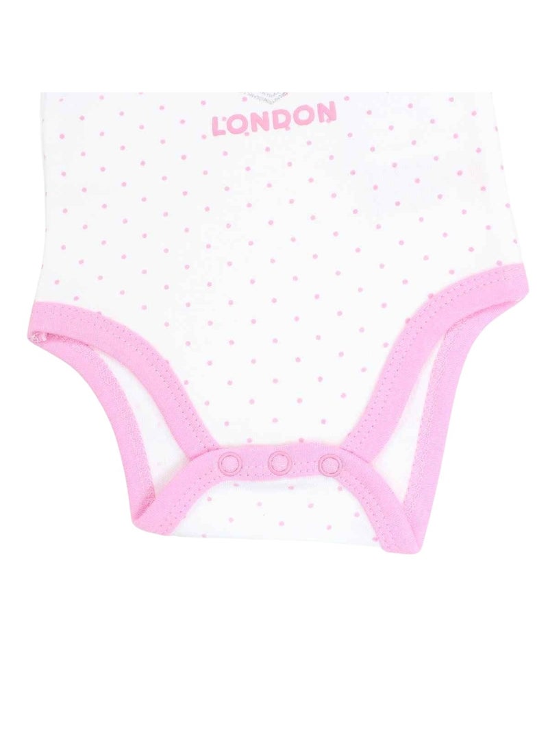 Lee Cooper - Set van 2 baby meisje rompers met stippen Wit - Kiabi