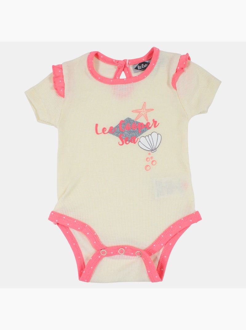 Lee Cooper - Set van 2 bodys en broek met strandmotief Roze - Kiabi