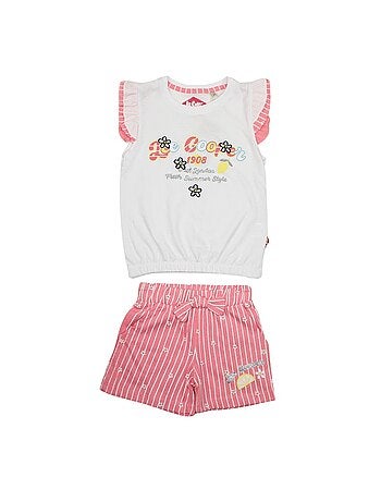 Lee cooper - set van t-shirt en bijpassende short met patronen