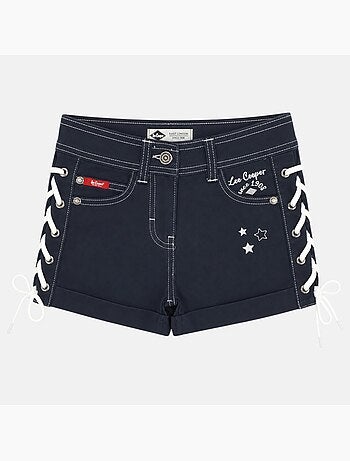 Lee Cooper - Short en jeans fille avec decor tressé