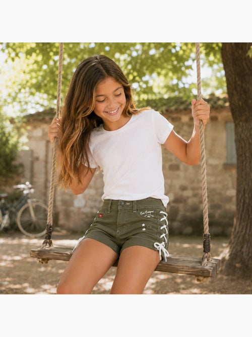Lee Cooper - Short en jeans fille avec decor tressé - Kiabi