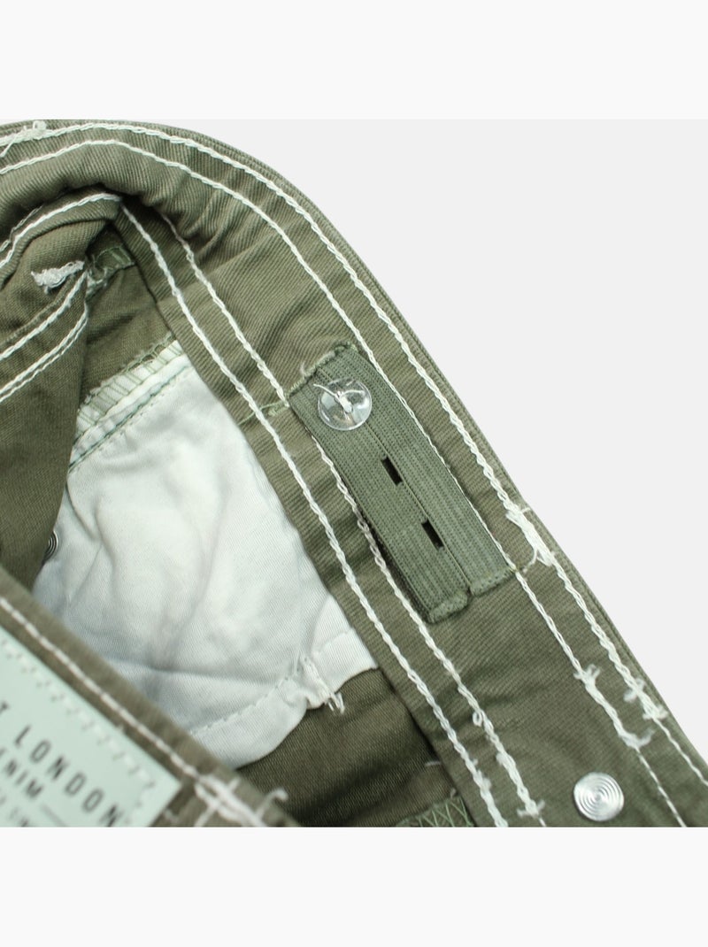 Lee Cooper - Short en jeans fille avec decor tressé Kaki - Kiabi