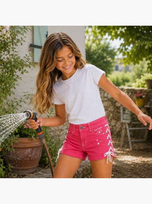 Lee Cooper - Short en jeans fille avec decor tressé - Kiabi