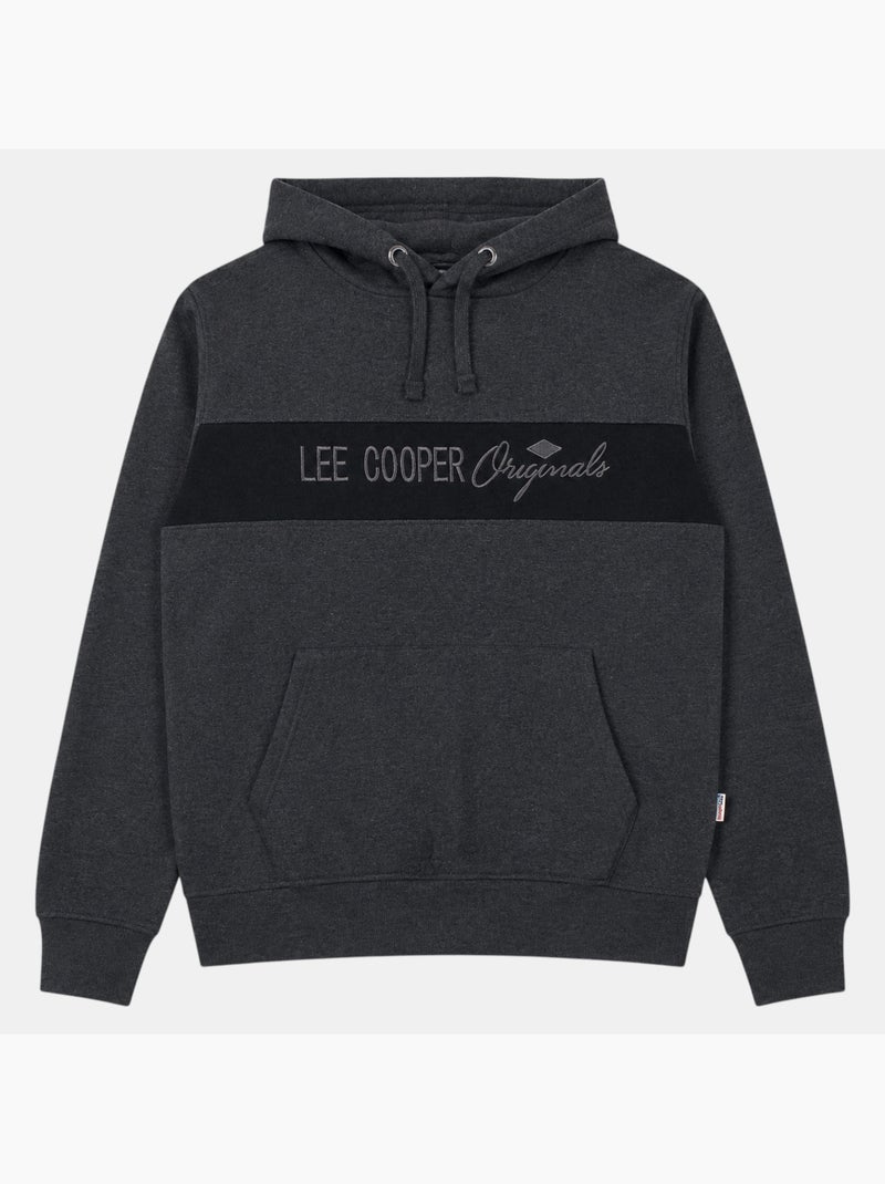 Lee cooper - sweat à capuche homme gris anthracite - Kiabi