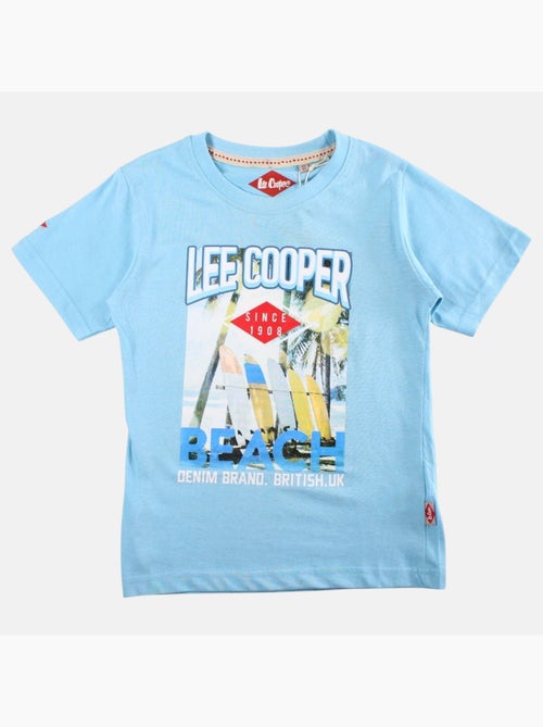 Lee Cooper - T shirt garçon manches courtes imprimé plage - Kiabi