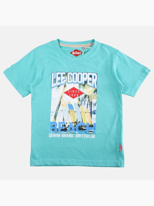 Lee Cooper - T shirt garçon manches courtes imprimé plage - Kiabi