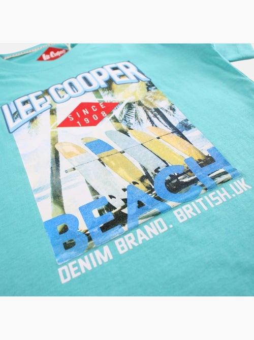 Lee Cooper - T shirt garçon manches courtes imprimé plage - Kiabi