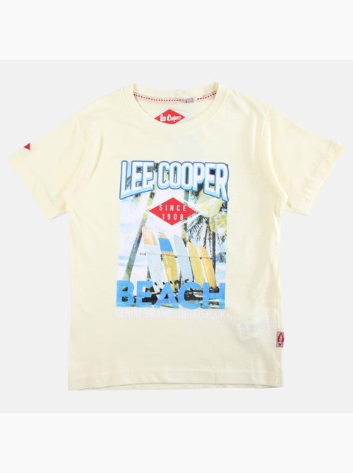 Lee Cooper - T shirt garçon manches courtes imprimé plage - Kiabi