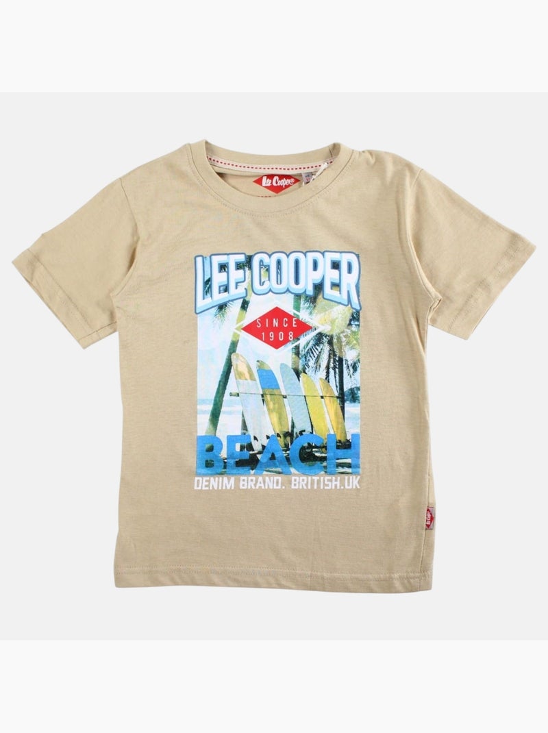 Lee Cooper - T-shirt korte mouwen  jongen Beige - Kiabi
