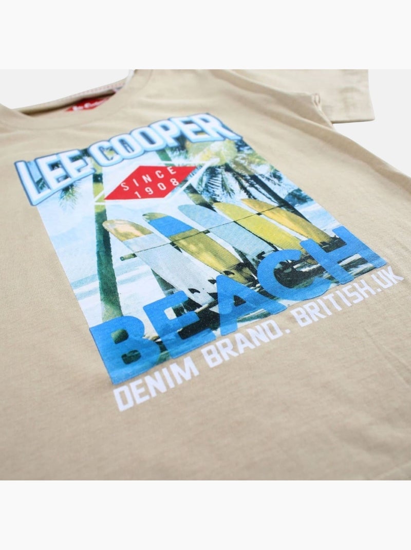 Lee Cooper - T-shirt korte mouwen  jongen Beige - Kiabi