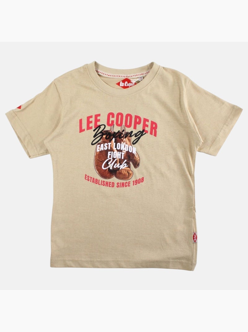 Lee Cooper - T-shirt korte mouwen  jongen Beige - Kiabi