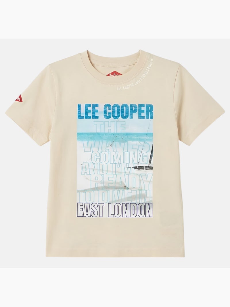 Lee Cooper - T-shirt korte mouwen  jongen Beige - Kiabi