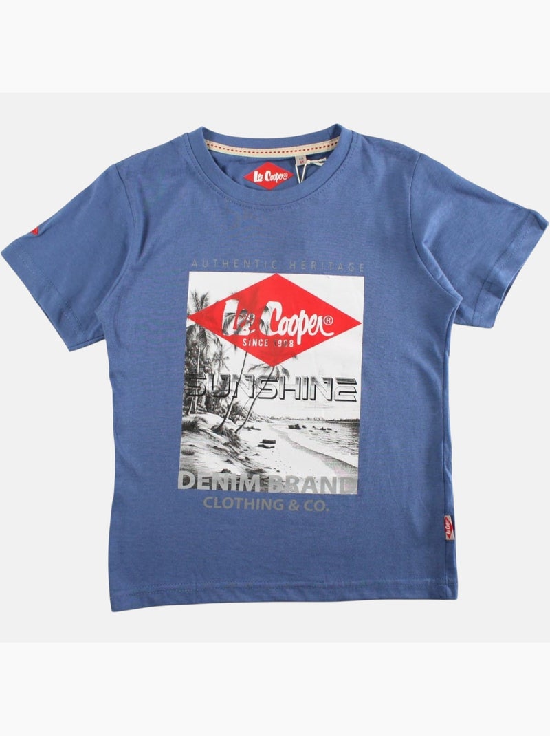 Lee Cooper - T-shirt korte mouwen  jongen Blauw - Kiabi