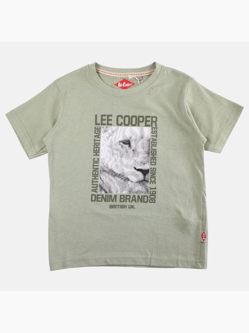 Lee Cooper - T-shirt korte mouwen  jongen Kaki - Kiabi